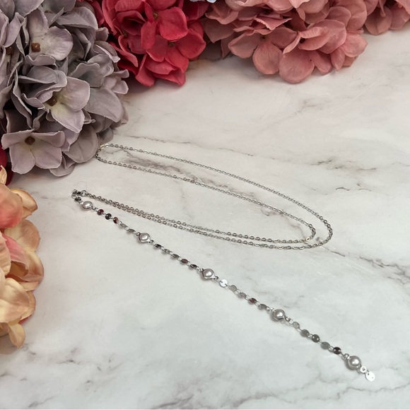 Long Tassel Pearl and Round Disc Necklace - Picture 13 of 16